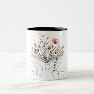 2 Couleurs Tasse à café en ligne d'art botanique de Blooms Bo