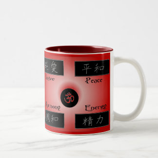 2 Couleurs Tasse à café Énergie Paix Amour Harmonie