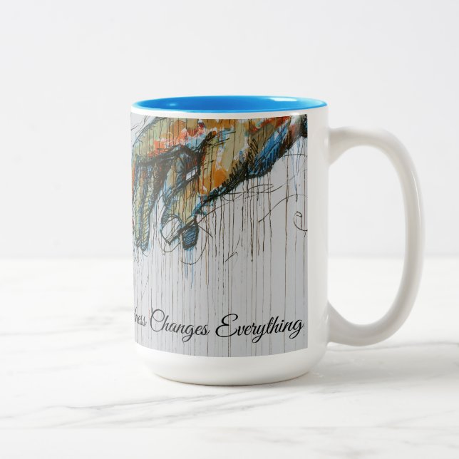 2 Couleurs Tasse à café Ensemble Nous Nous Élevons – Mains Se (Droit)
