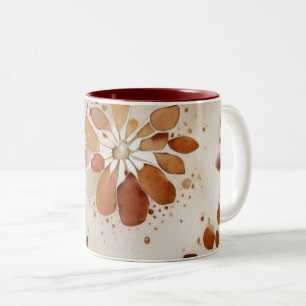 2 Couleurs Tasse à café florale à l'aquarelle délicate
