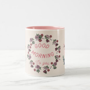 2 Couleurs Tasse à café florale rose Cadeau céramique migno