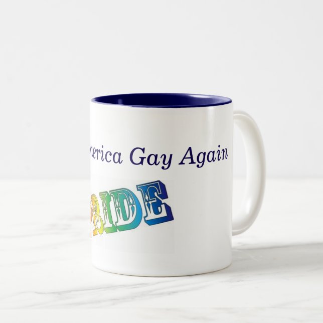 2 Couleurs Tasse à café gay pride (Devant droit)