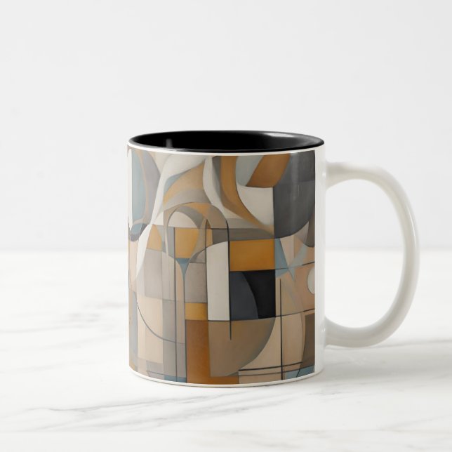 2 Couleurs Tasse à café géométrique abstraite (Droit)