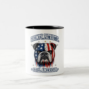2 Couleurs Tasse à café Grumpy Patriotic Bulldog du 4 juillet
