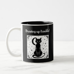 2 Couleurs Tasse à café Halloween Black Cat Brewing Up Troubl