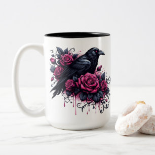 2 Couleurs Tasse à café Halloween Raven