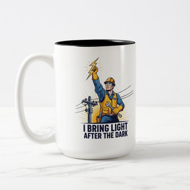 2 Couleurs Tasse à café Héros Monteur de lignes (Gauche)