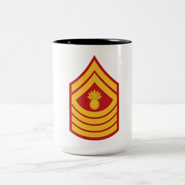 2 Couleurs Tasse à café Insigne de grade de Premier Sergent d (Centre)