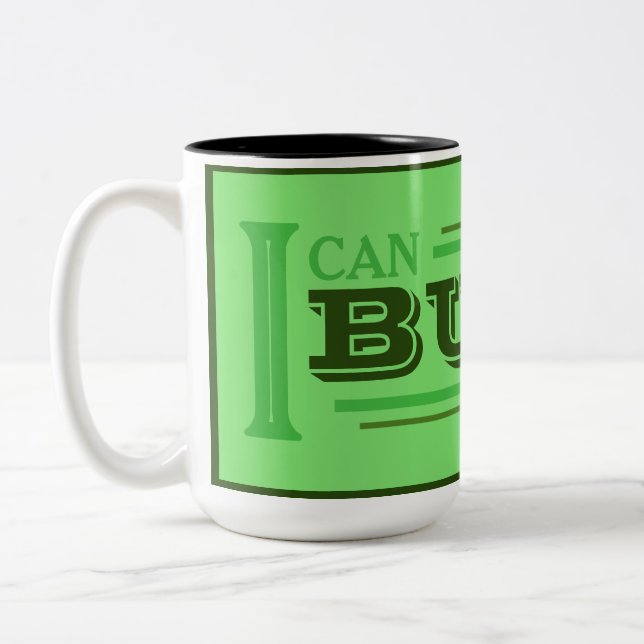 2 Couleurs Tasse à café 'Je peux le construire' (vert) (Gauche)