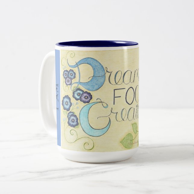 2 Couleurs Tasse à café « Je suis inspiré - Rêver en se conce (Devant gauche)