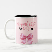 Tasse à café Joyeuse fête des mères Ruban rose