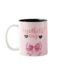 Tasse à café Joyeuse fête des mères Ruban rose