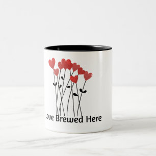 2 Couleurs Tasse à café "L'amour est infusé ici" Design cœu