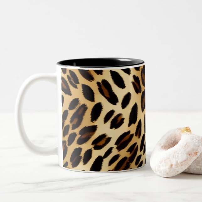2 Couleurs Tasse à café léopard : Tasse de bureau chic (Avec donut)