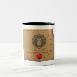 2 Couleurs Tasse à café - Lion - Zodiaque