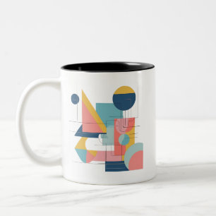 2 Couleurs Tasse à café minimaliste moderne avec des formes c