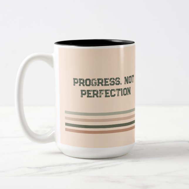 2 Couleurs Tasse à café Motivation Rétro – Nom personnalisé (Gauche)