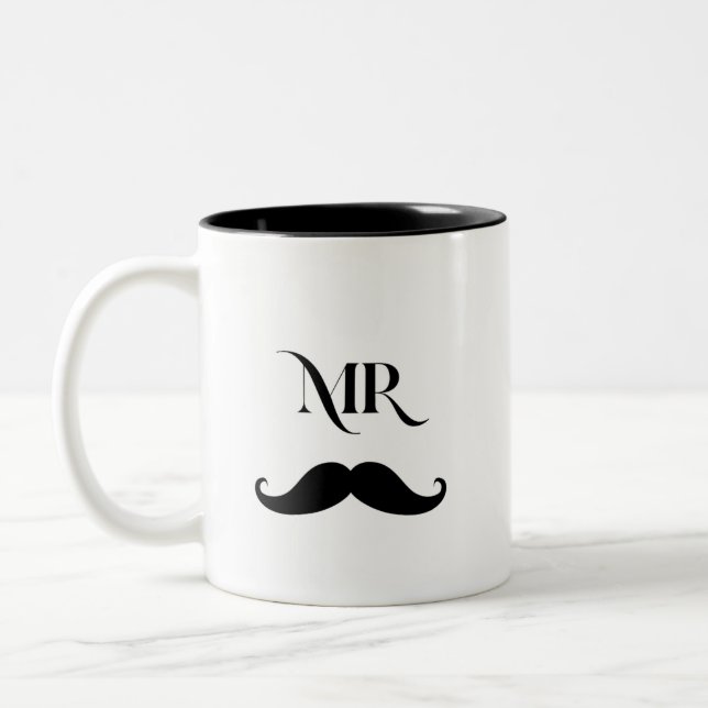 2 Couleurs Tasse à café Mr Moustache (Gauche)
