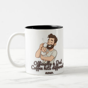 2 Couleurs Tasse à café « Offciellement papa » – Cadeau drôle