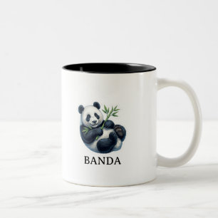 2 Couleurs Tasse à café Panda Mignon et Joueur Mangeant du Ba