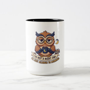 2 Couleurs Tasse à café Pas un oiseau de nuit Allergique au