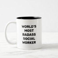 Tasse à café pour travailleur social le plus badas