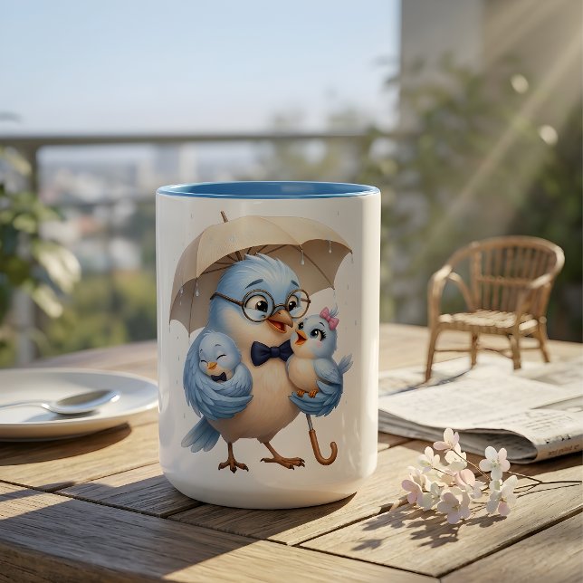 2 Couleurs Tasse à café Protecteur Père Oiseau  (Créateur téléchargé)