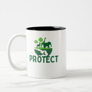 2 Couleurs Tasse à café Protégez la faune - Sauver la nature