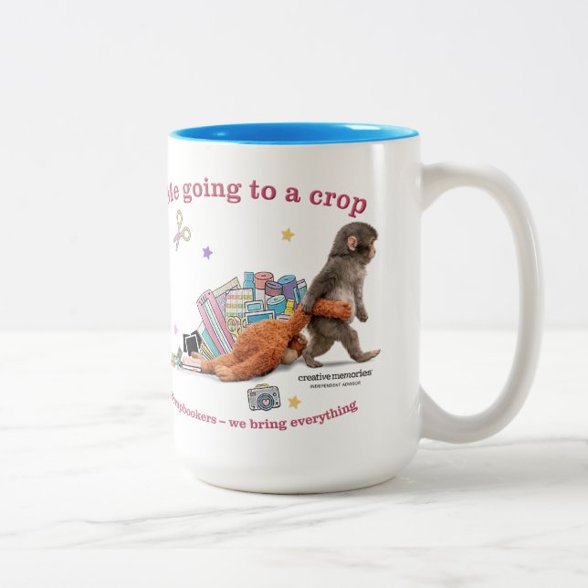 2 Couleurs Tasse à café Punch the Monkey Two-Tone 15oz (Droit)