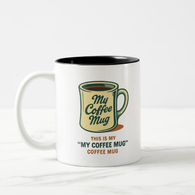 2 Couleurs Tasse à café rétro humour design (Gauche)