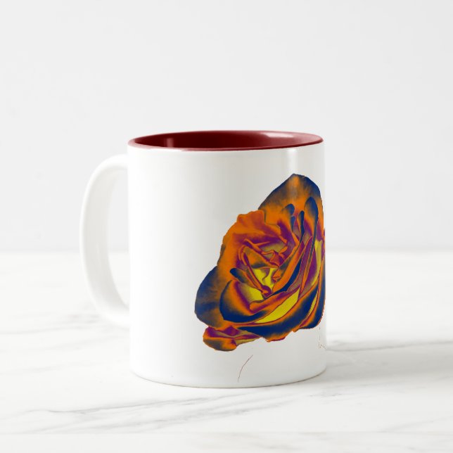 2 Couleurs Tasse à café Rose Orange (Devant gauche)