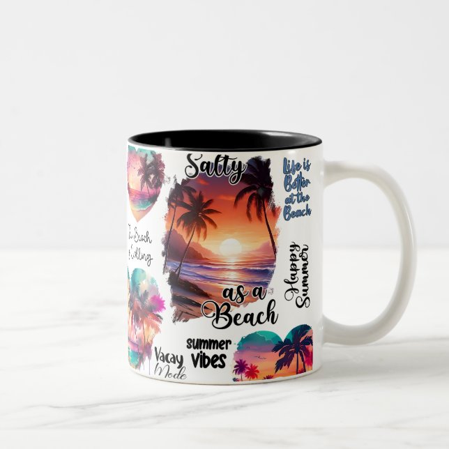 2 Couleurs Tasse à café Salty Sandy Happy Tropical Sunset (Droit)
