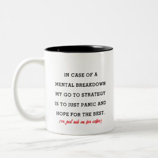2 Couleurs Tasse à café sarcastique - Humour de crise mentale