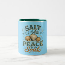 Tasse à café sarcelle Coquillage Sel dans l'Air