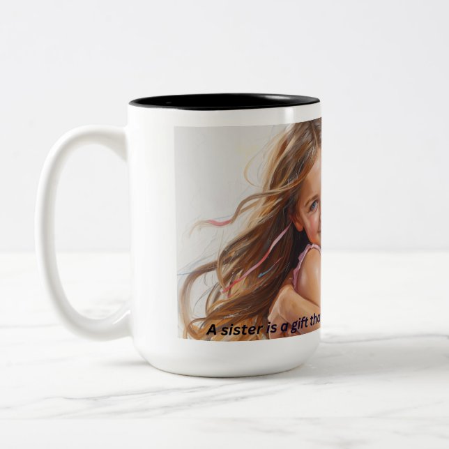 2 Couleurs tasse à café sœurs pour toujours (Gauche)