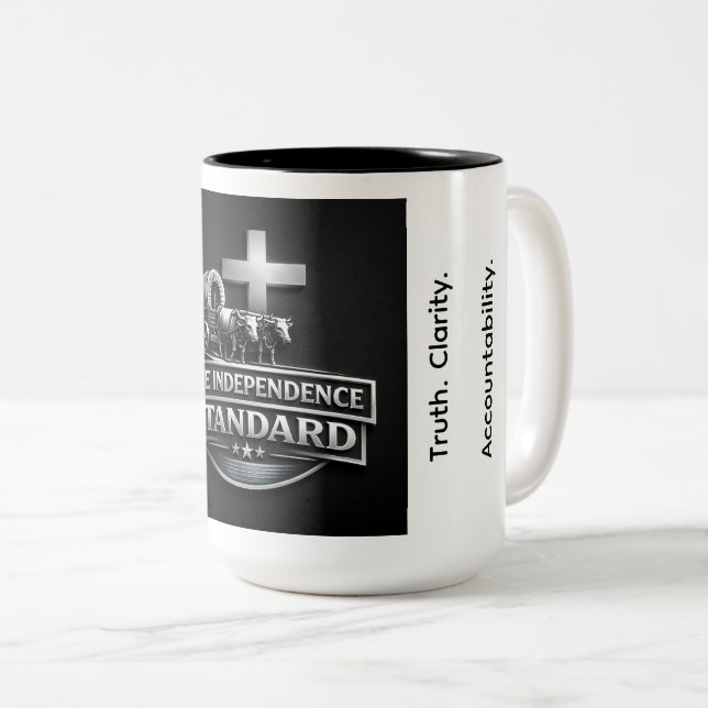 2 Couleurs Tasse à café standard 15oz. (Devant droit)