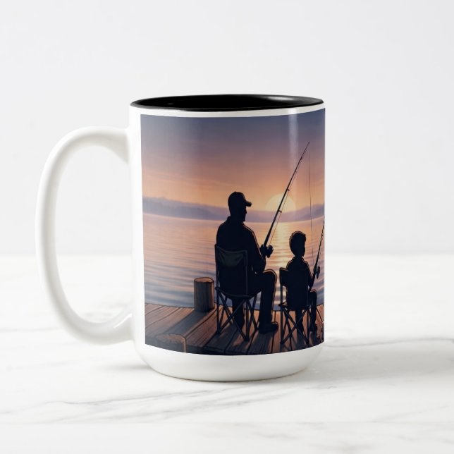 2 Couleurs Tasse à café sur le thème de la pêche (Gauche)