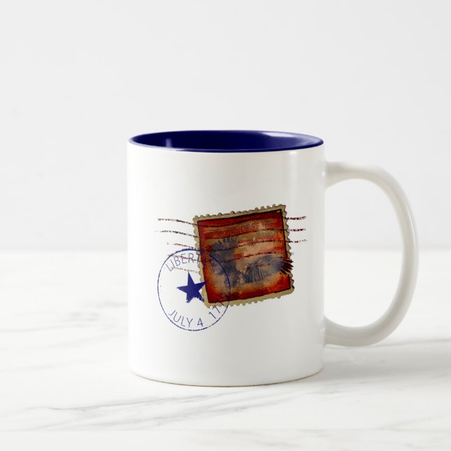 2 Couleurs tasse à café timbre liberté (Droit)