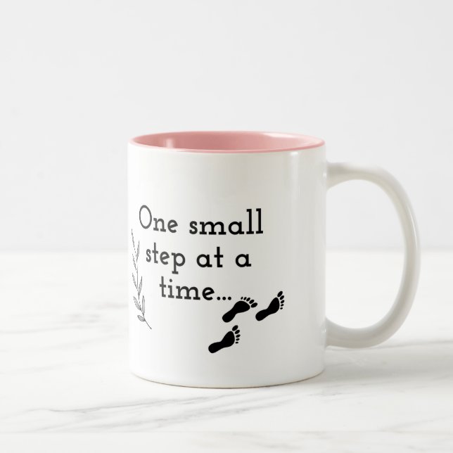 2 Couleurs Tasse à café « Un petit pas à la fois » (Droit)
