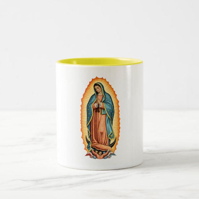 2 Couleurs Tasse à café Vierge bénie de Guadalupe (Centre)