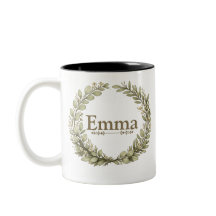 Tasse à Couronne Botanique Personnalisée | Nom Per