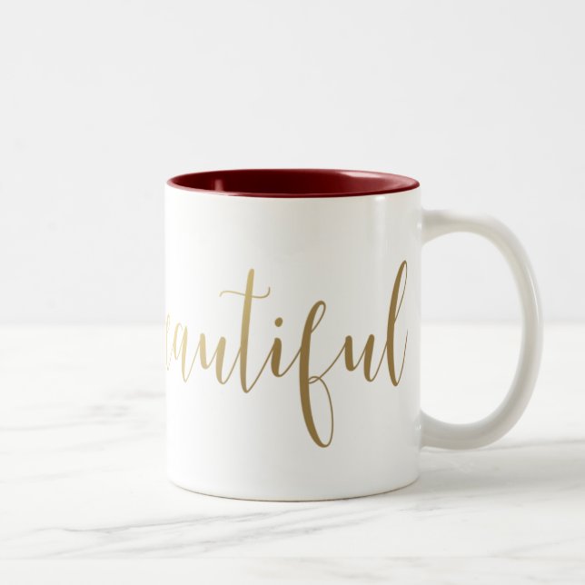 2 Couleurs Tasse à deux couleurs, 325 ml Hello Beautiful Gold (Droit)