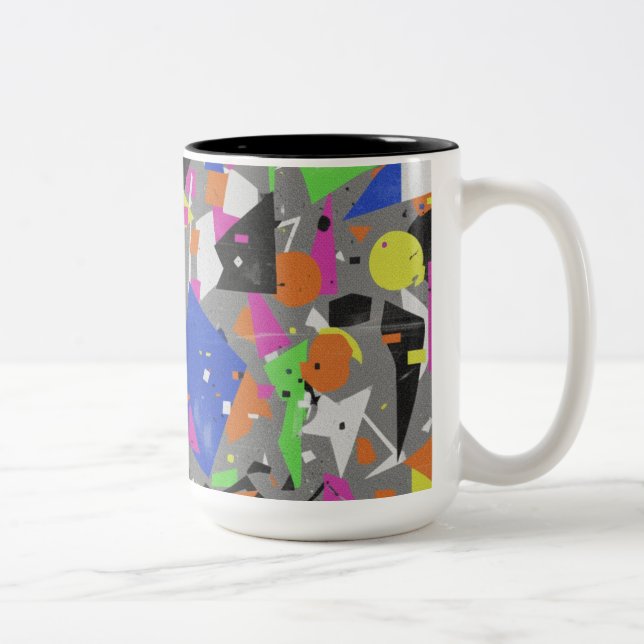 2 Couleurs Tasse à deux tons abstraite chaotique | Recouvreme (Droit)