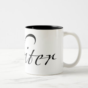 2 Couleurs Tasse à deux tons d'auteur (lettrage noir)
