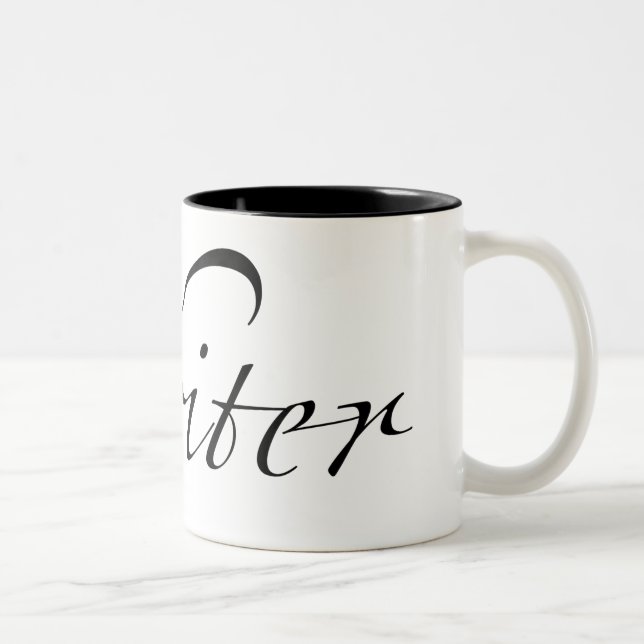 2 Couleurs Tasse à deux tons d'auteur (lettrage noir) (Droit)