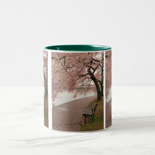 2 Couleurs Tasse à deux tons de fleurs de cerisier (Centre)