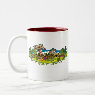 2 Couleurs Tasse à deux tons de logo de Farmaholic (2