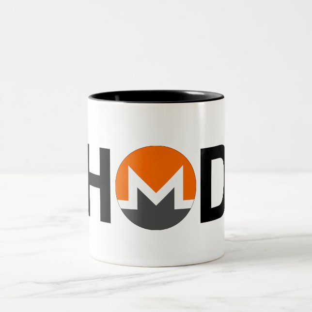 2 Couleurs Tasse à deux tons de Monero de #HODL (Centre)