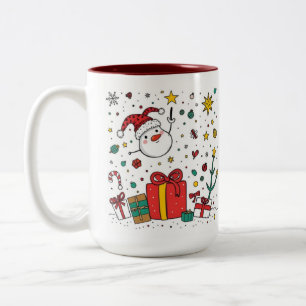 2 Couleurs tasse à deux tons de Noël personnalisée