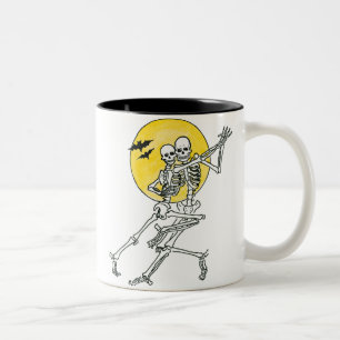 2 Couleurs Tasse à deux tons de squelettes de danse